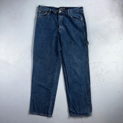 Richcow Jeans Vintage Y2K Carpenter Blue Denim Jeans Mens Size 38x32 Embroidery