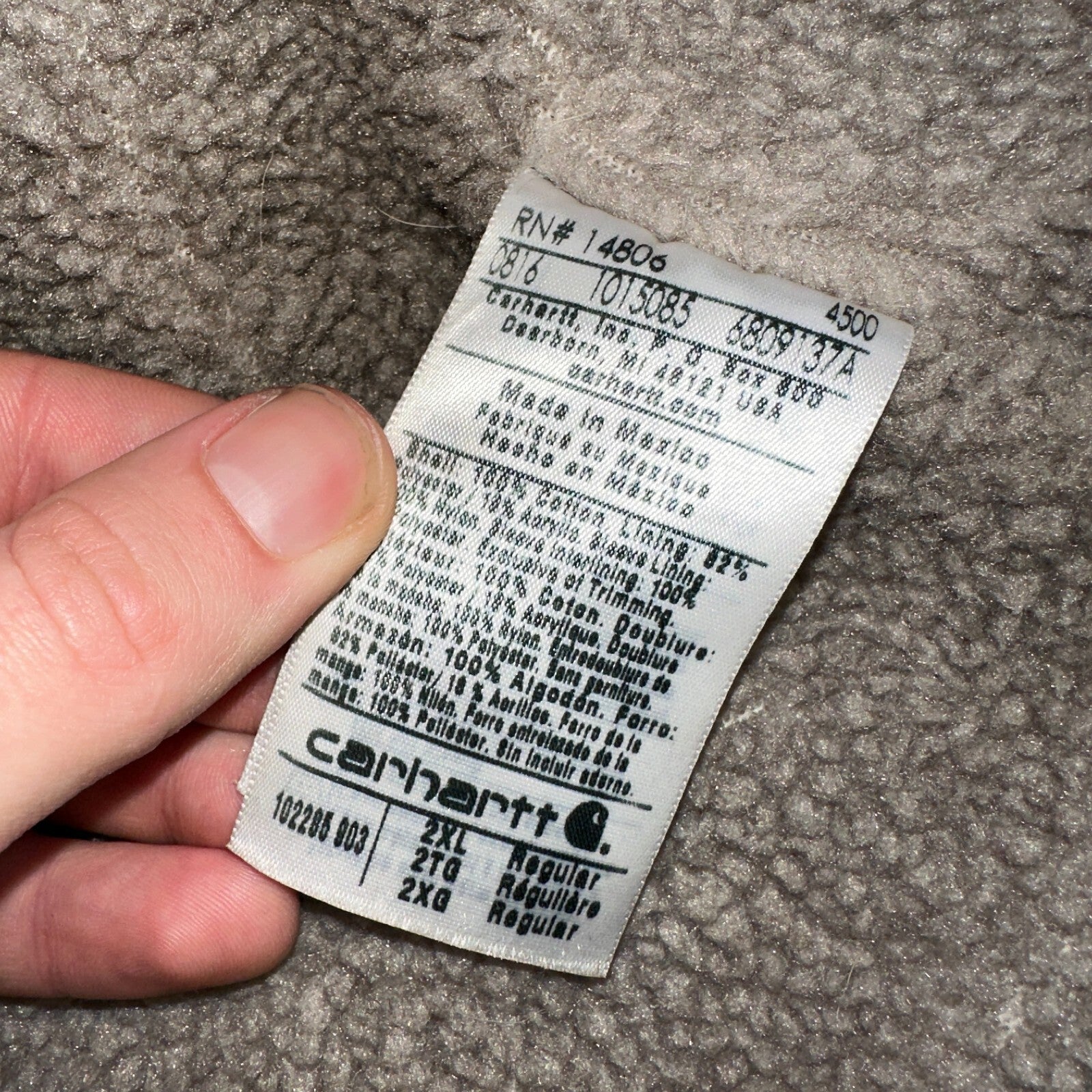 Carhartt VTG Bartlett Jacket 2XL Regular Brown Hooded Sherpa Lined 102285 Y2K