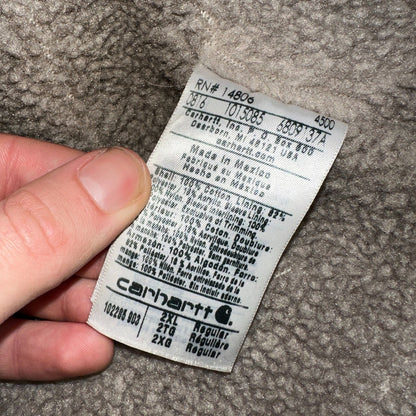 Carhartt VTG Bartlett Jacket 2XL Regular Brown Hooded Sherpa Lined 102285 Y2K