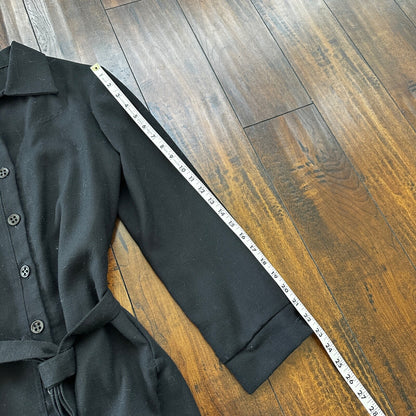 Vintage 90s DonnKenny Cardigan Sweater Jacket Black Bell Sleeves M Button Up