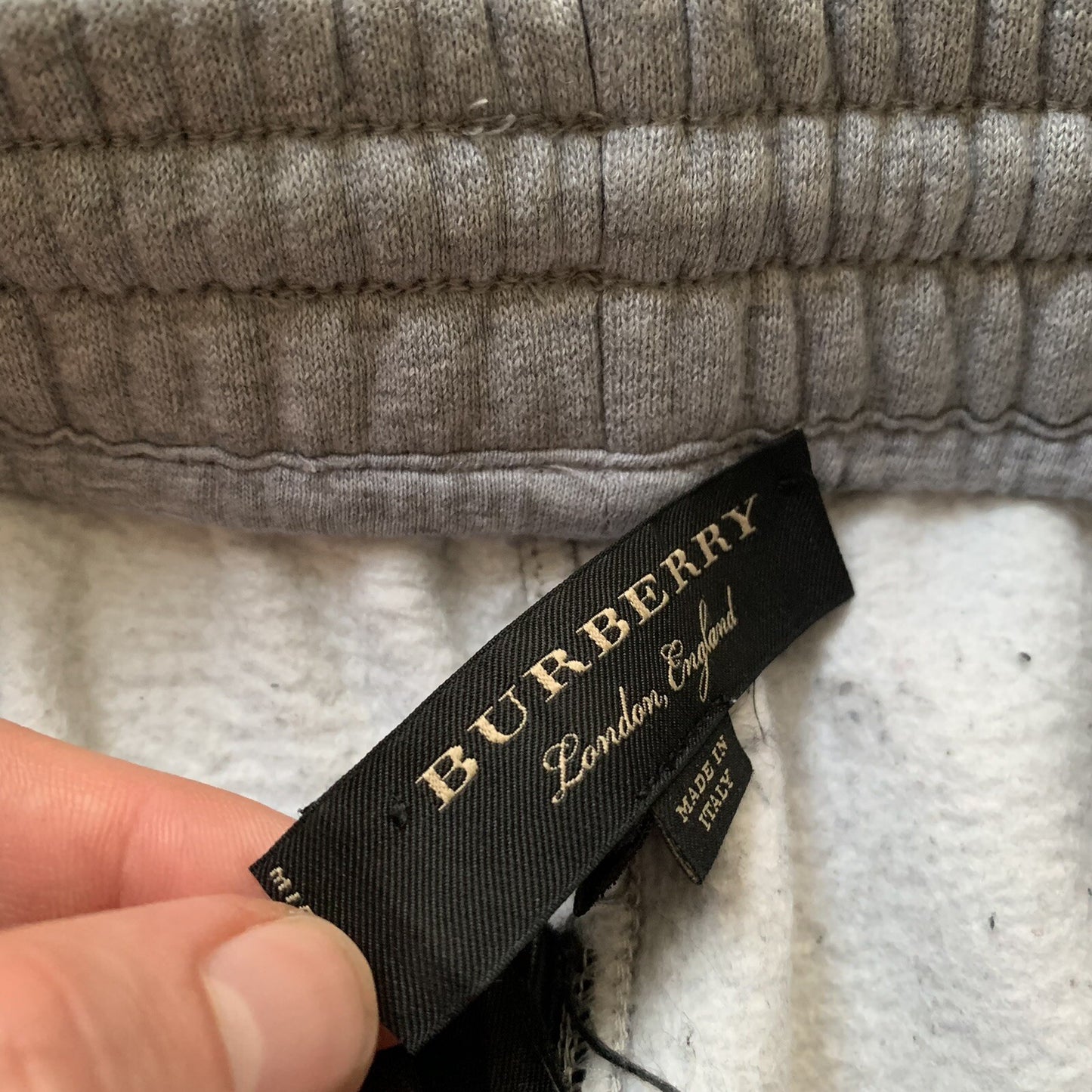 Burberry Rainbow Embroidered Logo Cotton Sweatpants Gray Medium 100% Authentic