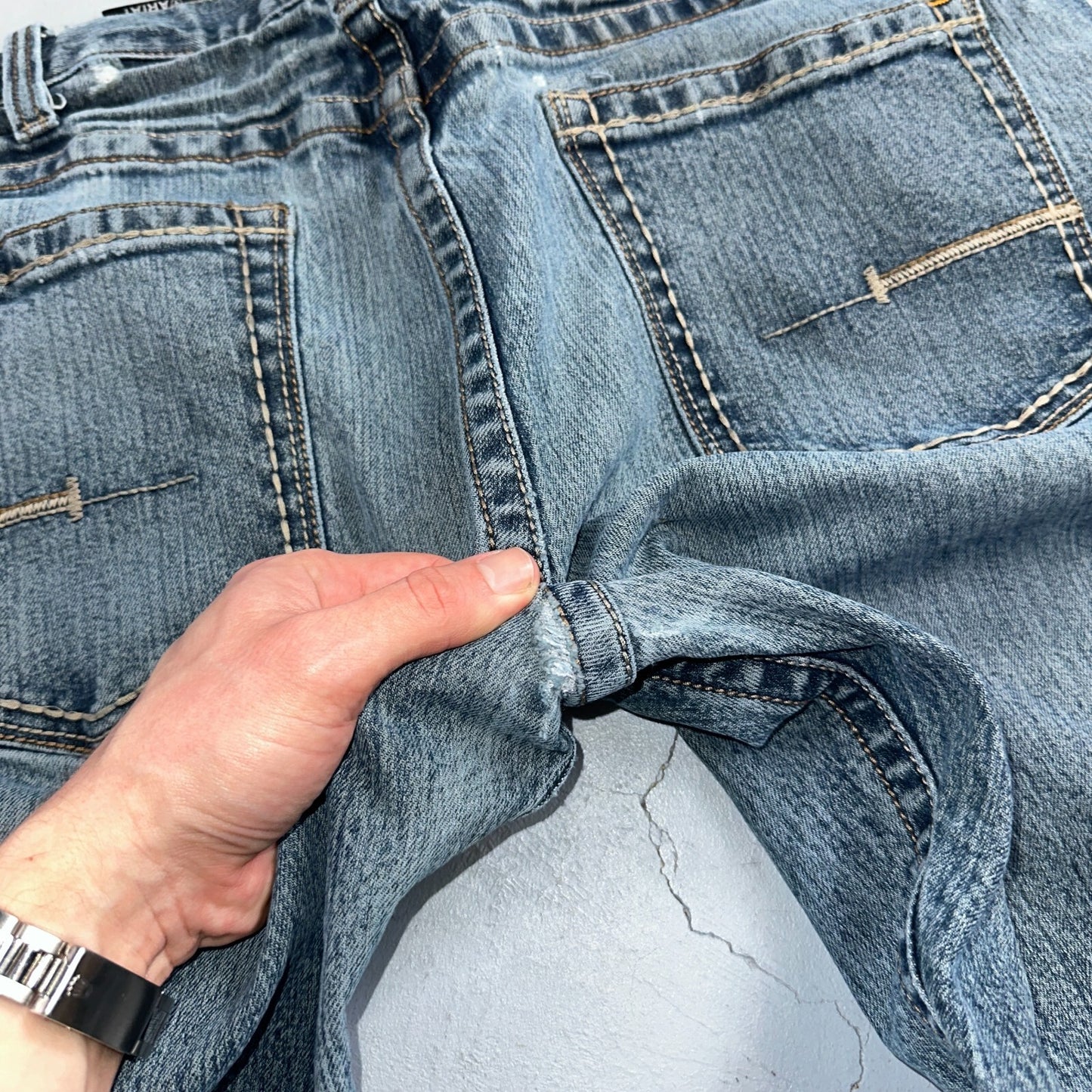 Ariat Rebar Jeans Men's 40x30 Blue M4 Low Rise DuraStretch Edge Boot Cut Western