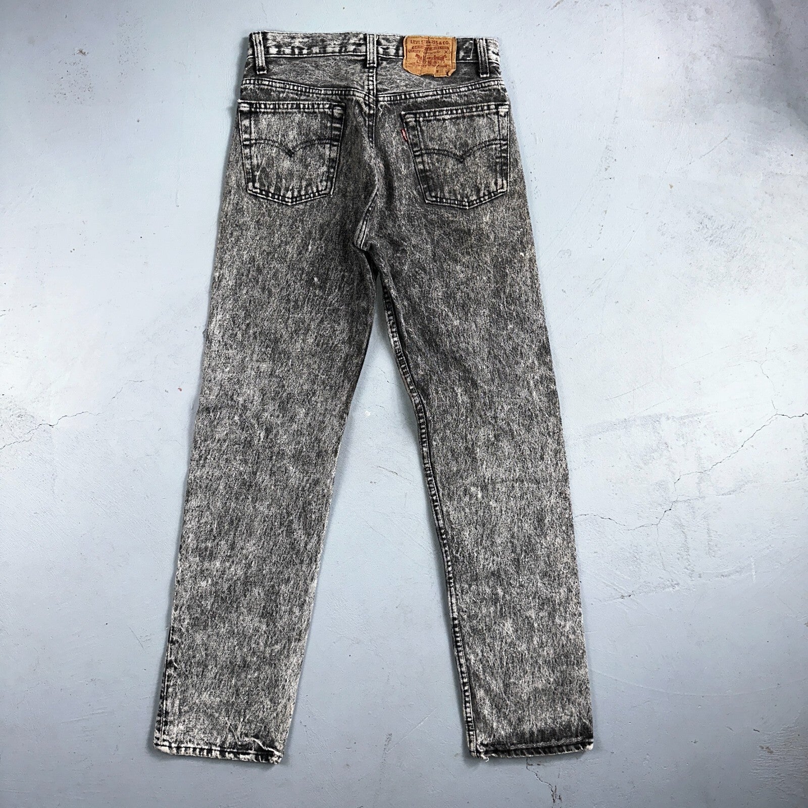 Levis 501 Vintage 90s USA XX Straight Leg Jeans Black Acid Wash 30x32 Act 28x31