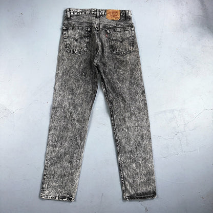 Levis 501 Vintage 90s USA XX Straight Leg Jeans Black Acid Wash 30x32 Act 28x31