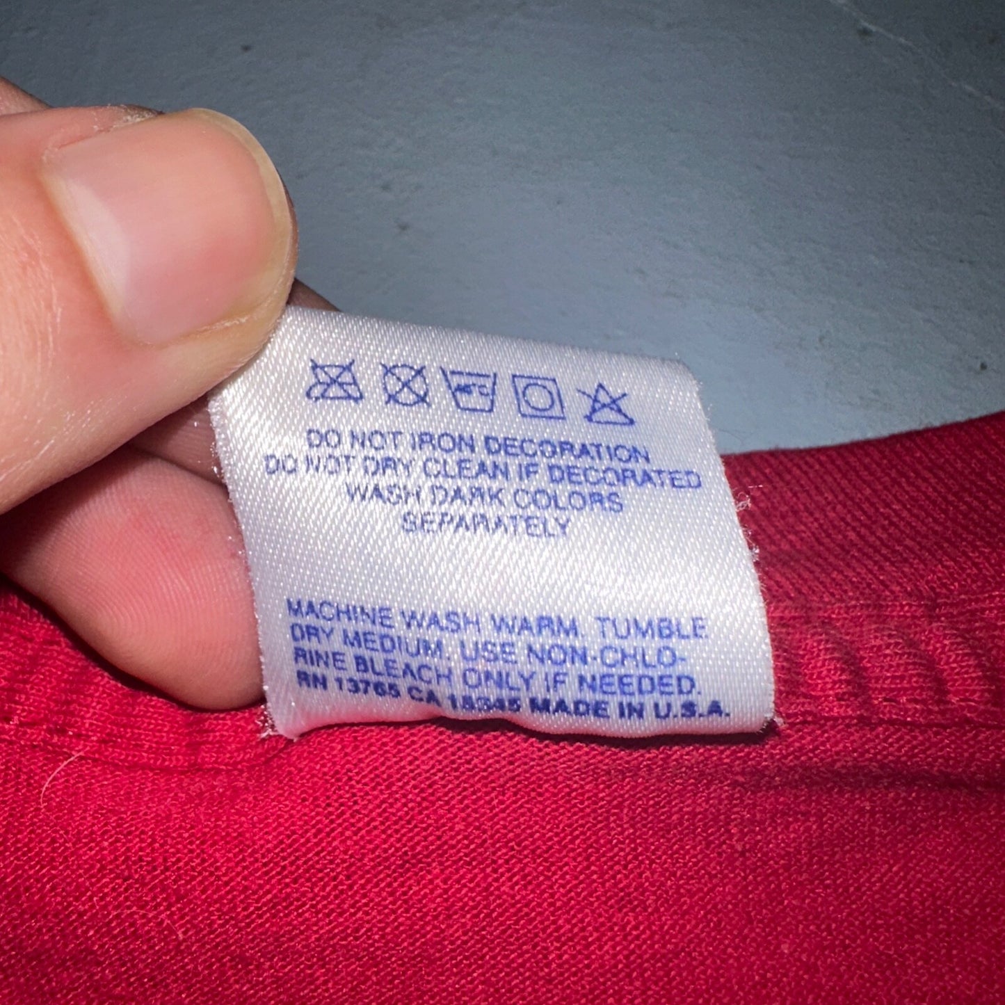 BVD 90s USA VTG T Shirt Red No Print Lot 1 Single Stitch Basic Tee Simple