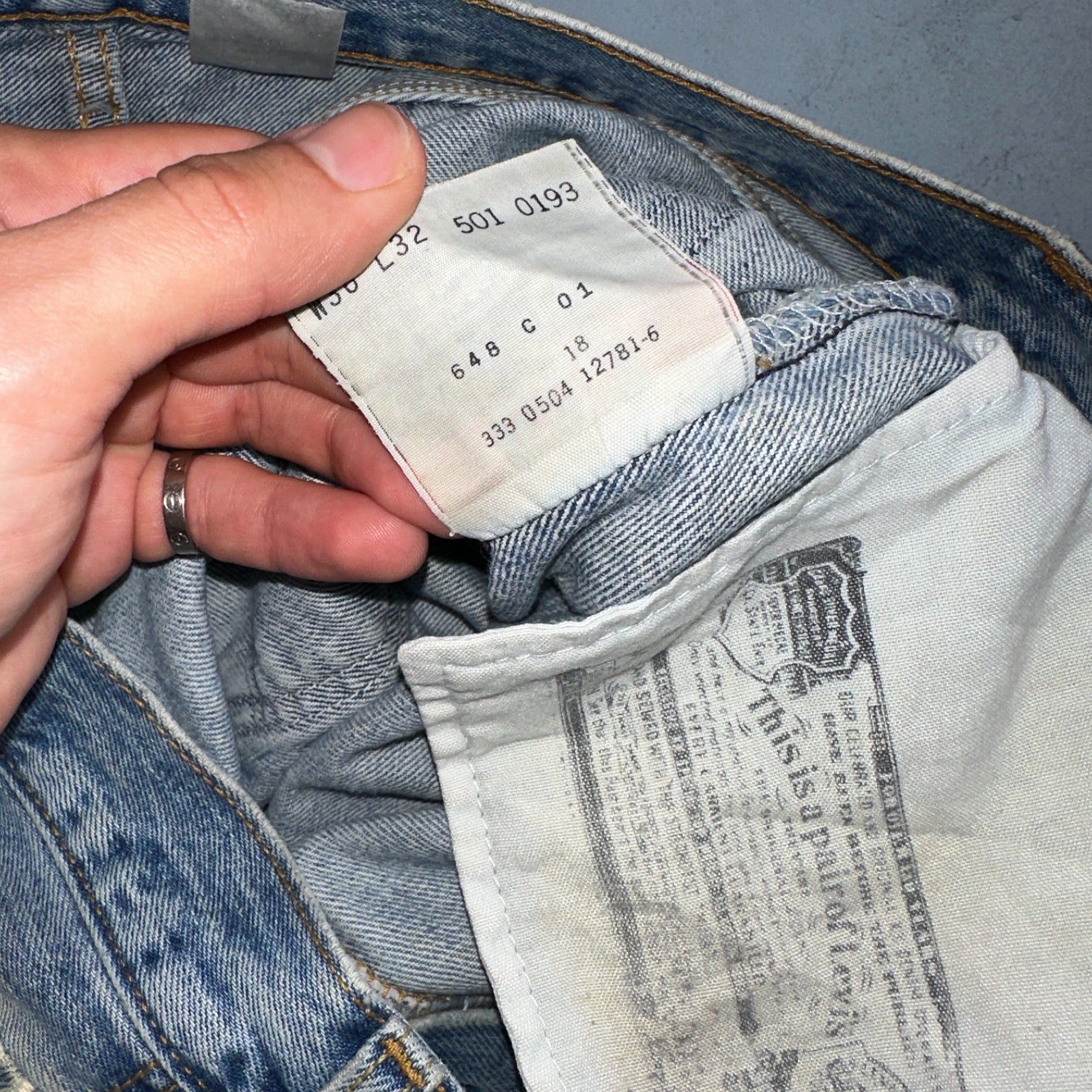 Levis 501 Vintage Y2K 90s XX Straight Leg Jeans Blue Light Wash 36x32 Act 33x30