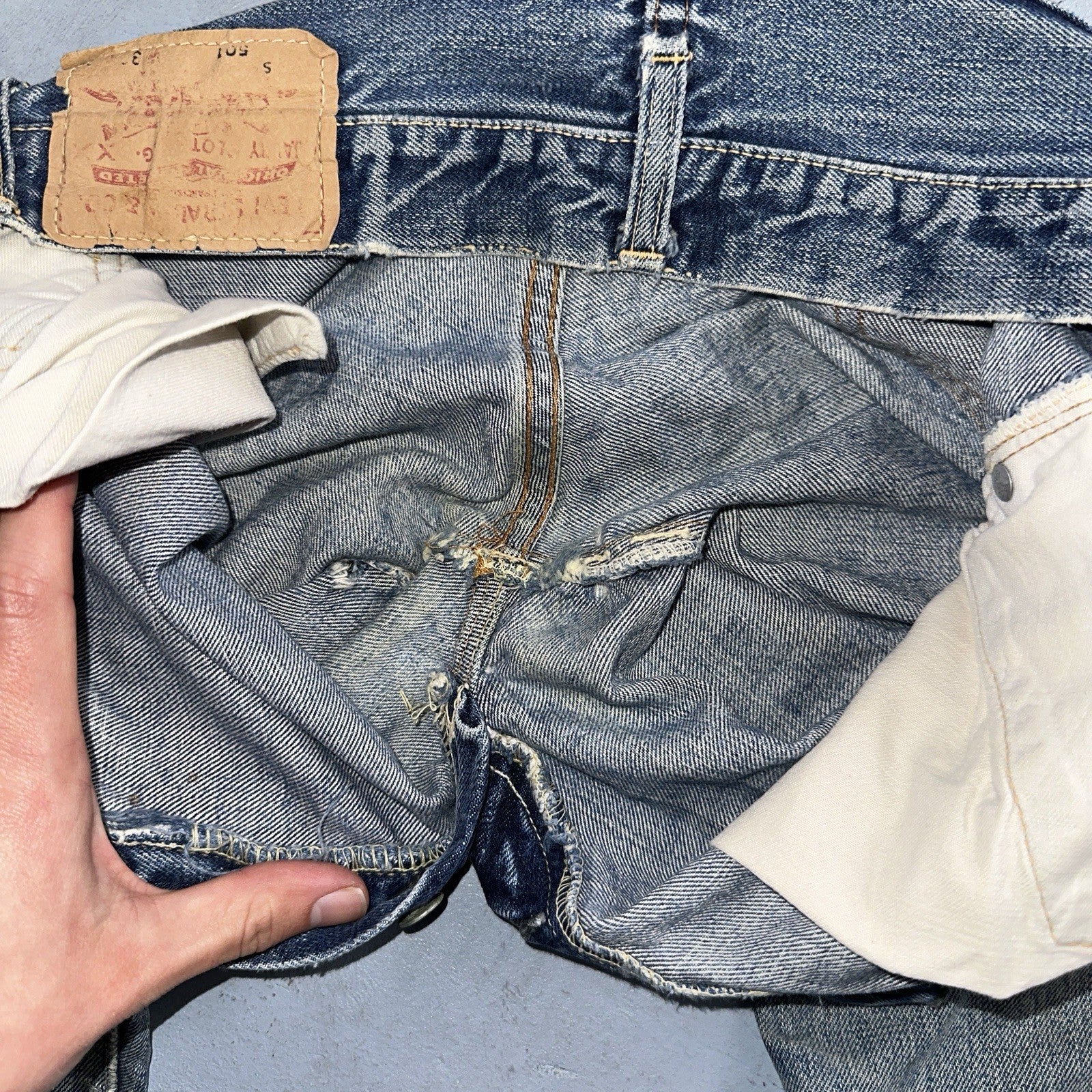 Levis 501 Big E Vintage 60s Redline Selvedge USA XX 1960s Jeans 30x32 Ac 28x28