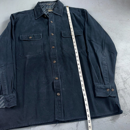 Levis Button Up Shirt Mens M Blue Flannel Long Sleeve Heavyweight Cotton Shacket