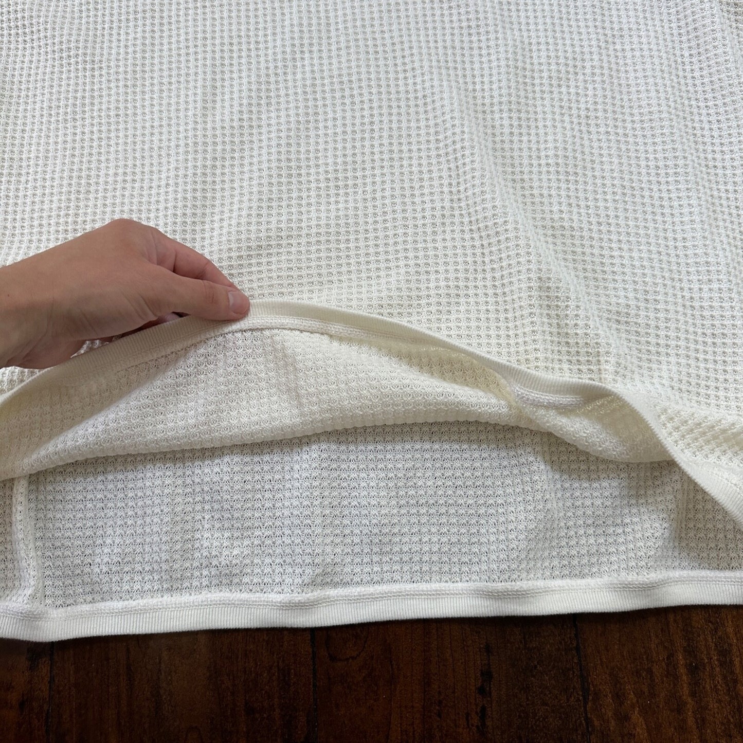 Avenue Blues Jeans Denim Henley Waffle Knit Thermal Shirt 26/28 1980s 80s 90s