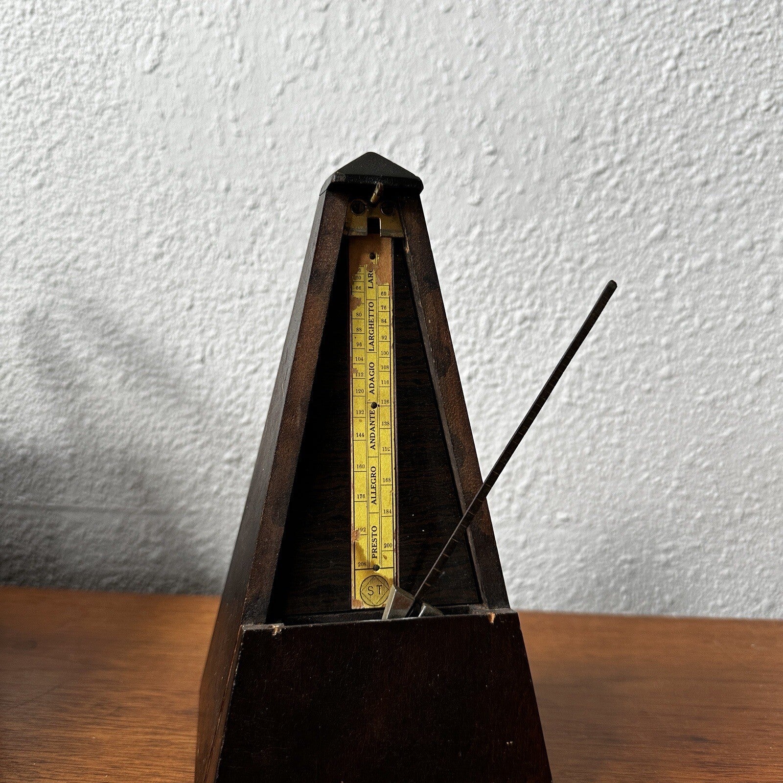 Hollande Angleterre Improved Maelzel Metronome Windup Wood Vtg Antique Paris