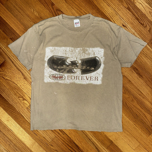 Vintage 1997 Wu Tang Forever Rap T-Shirt Size XL Music Grungy Thrashed Worn 90s
