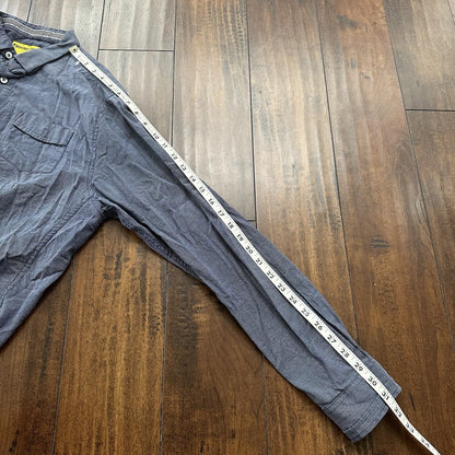 Descendant Of Thieves Shirt Mens Large Button Up Black White Stripe Casual Adult