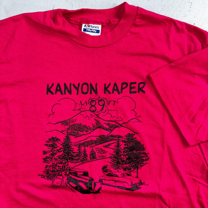 Kanyon Kaper Cars Hanes 80s VTG T Shirt 1989 Pink Single Stitch Graphic USA Rare