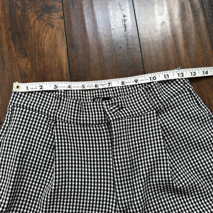 Zara Trf Collection Womens Plaid Checker BLACK White Dress Pants Sz S