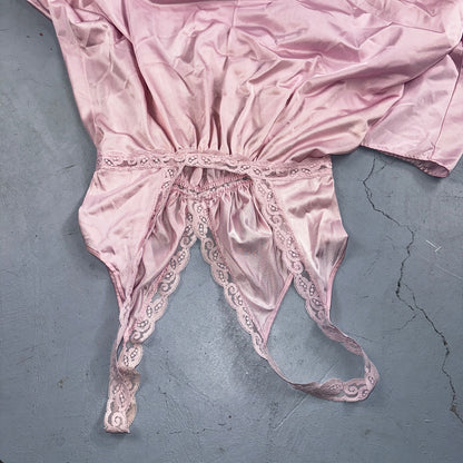 Vintage 1970s Olga Lingerie Slip Dress Sleepwear Full Sweep Nightgown Lace 70s