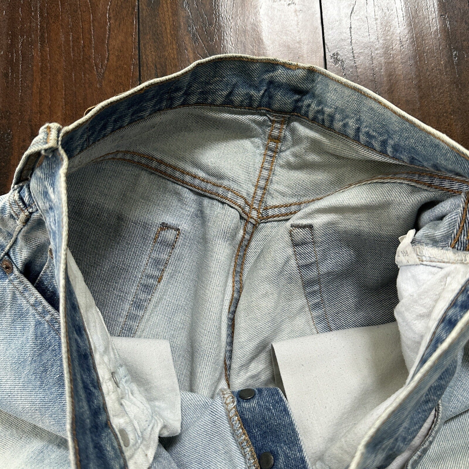 Levis Vintage 80s Redline Selvedge USA 501 XX Jeans Light Wash 32x36 Act 29x31