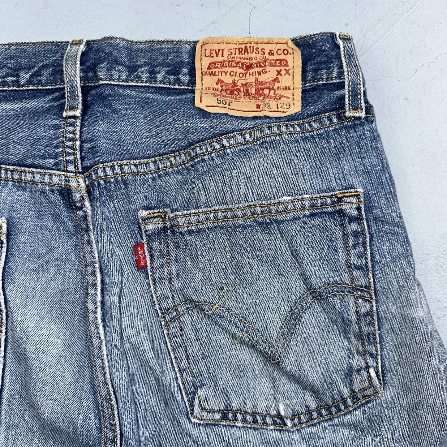 Levis 501 Vintage 90s Y2K XX Straight Leg Jeans Blue Med Wash 32x29 Act 31x28