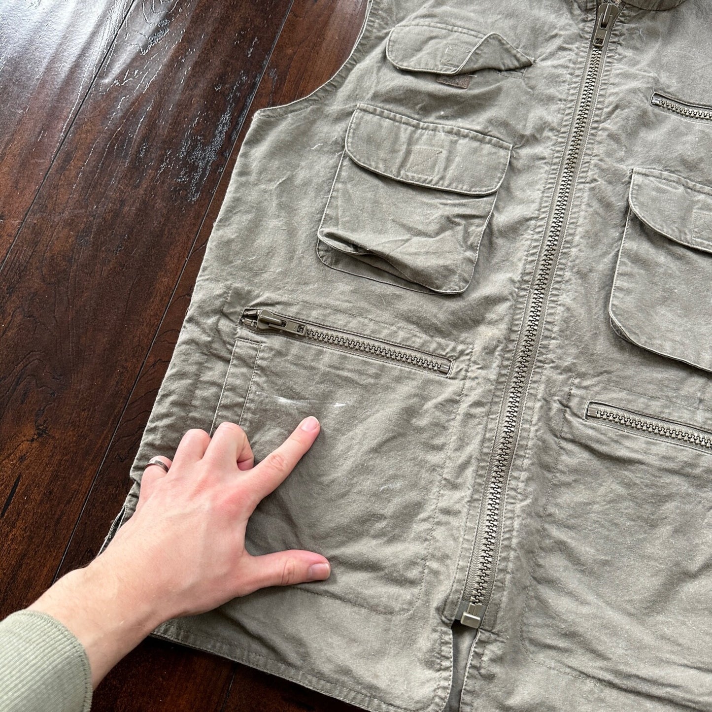 Vtg Banana Republic Size S Safari Travel Vest Animal Print RARE 70s