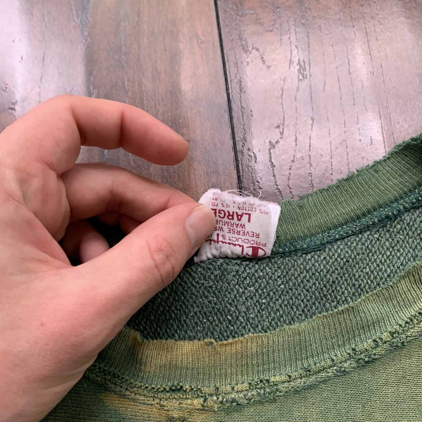 70s Vintage Champion Green USA Reverse Weave Sweatshirt L South Soccer Thrashed