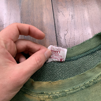 70s Vintage Champion Green USA Reverse Weave Sweatshirt L South Soccer Thrashed