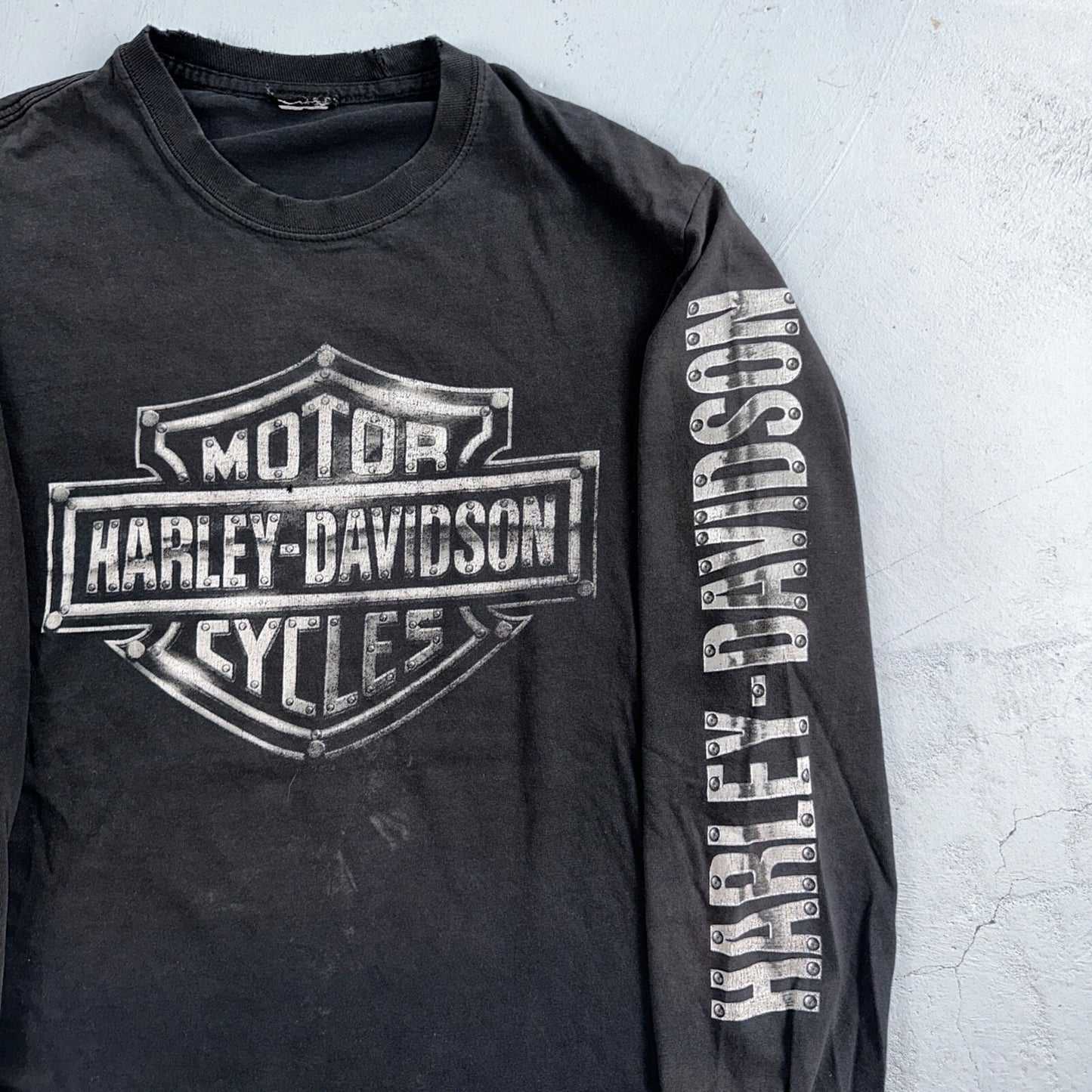 Harley Davidson Y2K Long Sleeve Grunge VTG T Shirt Cleveland Ohio Music 2000s