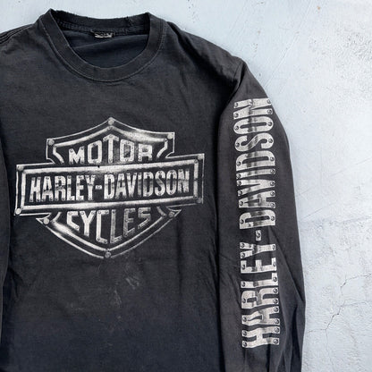 Harley Davidson Y2K Long Sleeve Grunge VTG T Shirt Cleveland Ohio Music 2000s