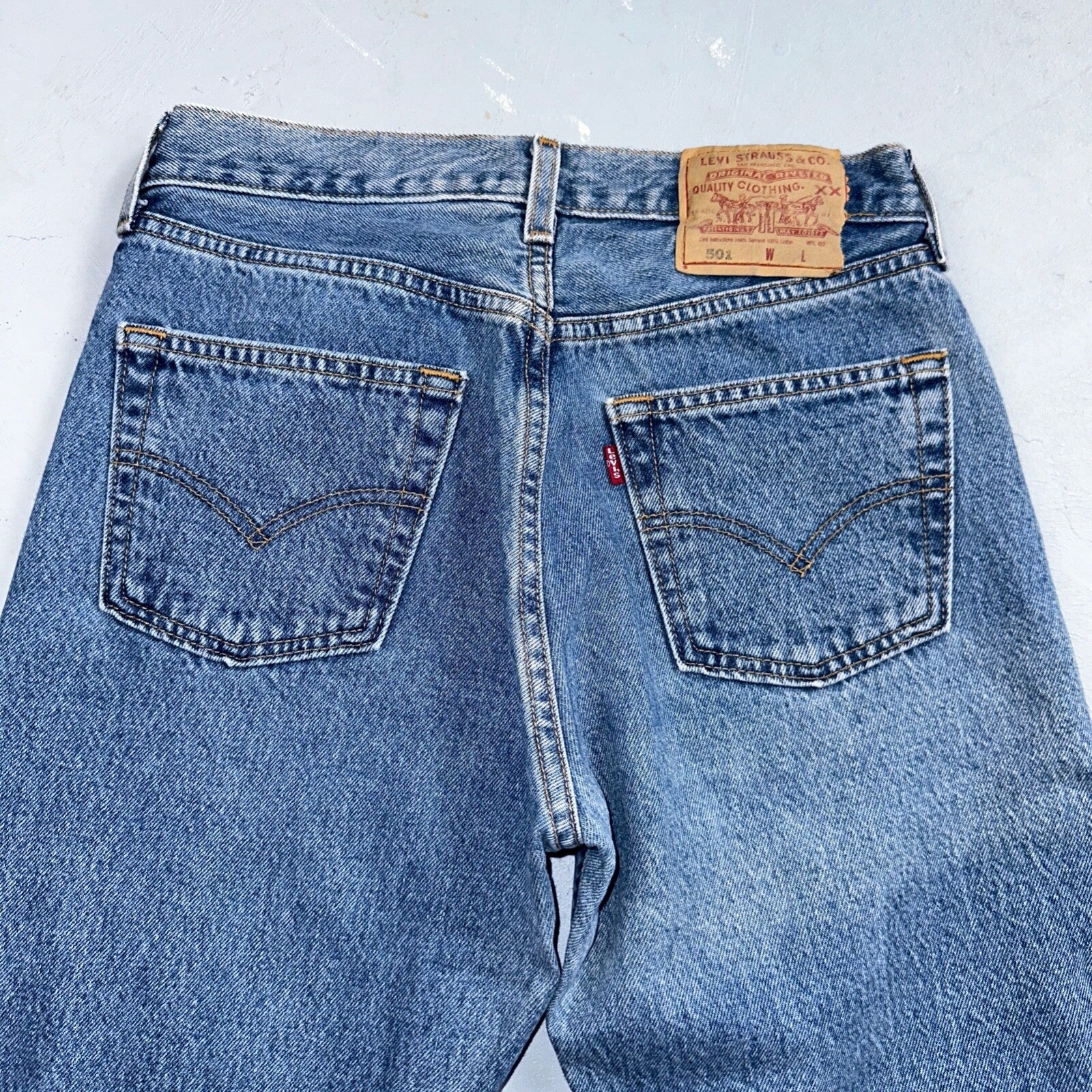 Levis 501 Vintage 90s Mexico XX Straight Leg Jeans 29x32 Y2K Med Wash Act 27x30