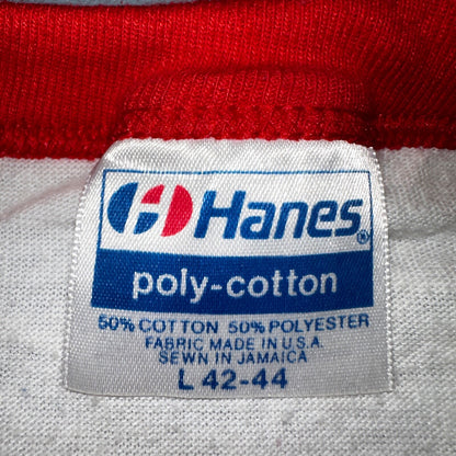 Cars Sandblast 1987 VTG T Shirt Sunset Beach Street Rods Ringer Oregon Graphic