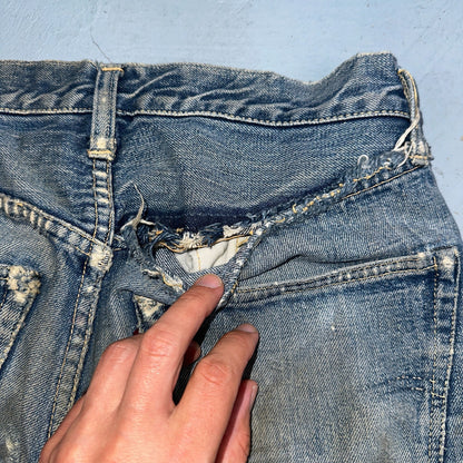 Levis 501 XX Big E Vintage 40s Redline Selvedge USA XX 1940s 50s Jeans 27x27