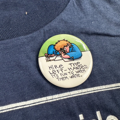 Left Side Brain 80s VTG T Shirt Single Stitch Button Funny Humor Joke Right Head
