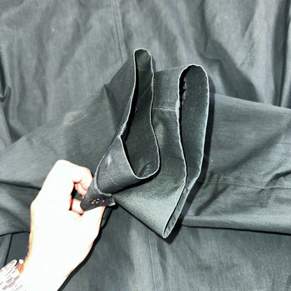 Aqaron Rain Trench Coat Mens 38 Short Green Long Sleeve Button Long Jacket