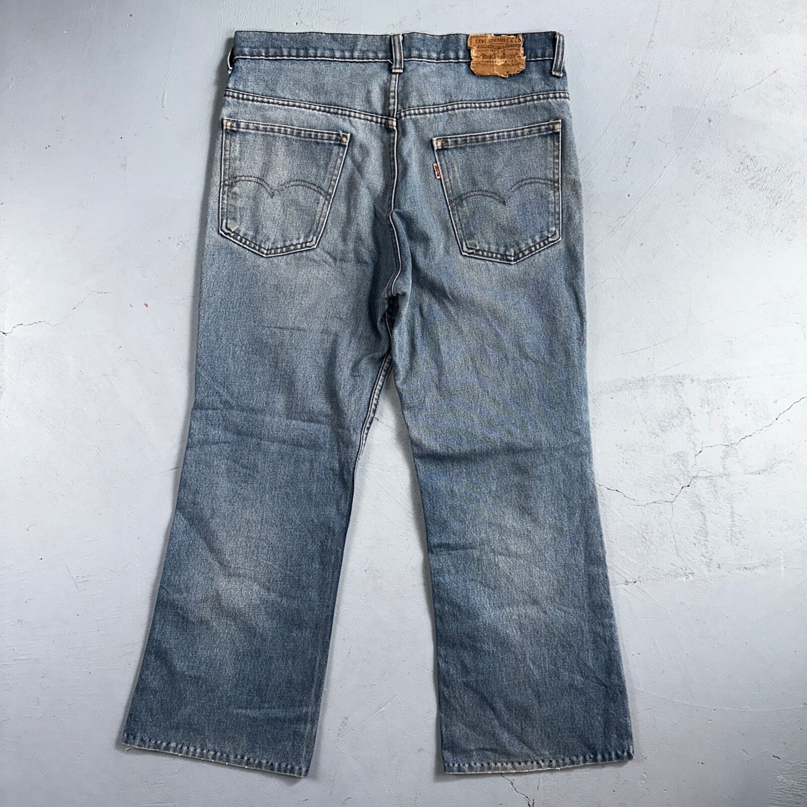 Levis 517 Vintage 80s USA Orange Tab Bootcut Flare Blue Worn Jeans Act 34x26