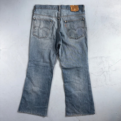 Levis 517 Vintage 80s USA Orange Tab Bootcut Flare Blue Worn Jeans Act 34x26