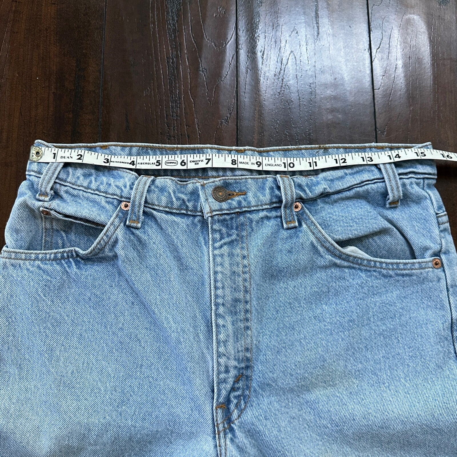 Vintage 80s Levis 505 Light Blue 70s Jeans USA Orange Tab 34x32 Act 31x30