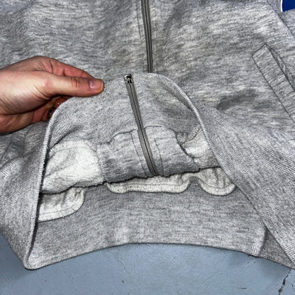 Nike Vintage 80s Colorblock Gray & Blue Full Zip Hoodie Blue Label Cut Tag