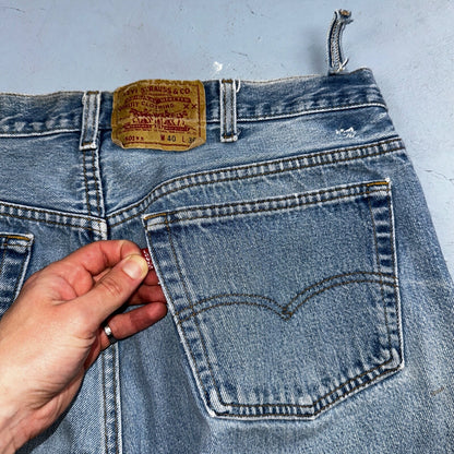 Levis 501 Vintage 90s USA XX Straight Leg Jeans Blue Light Wash 40x36 Act 36x31
