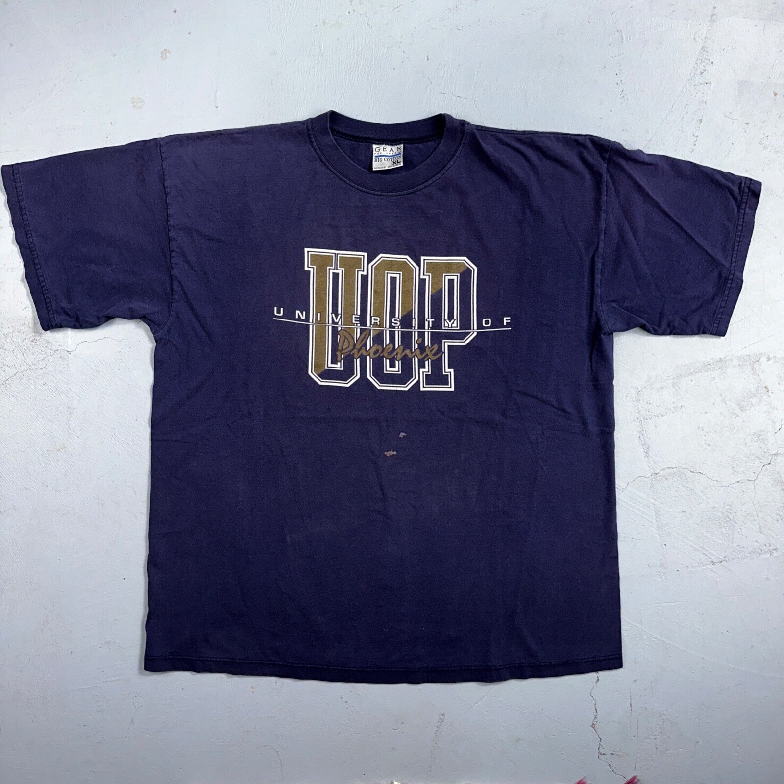 Phoenix University USA UOP Y2K VTG T Shirt Navy Champion Style College Preppy