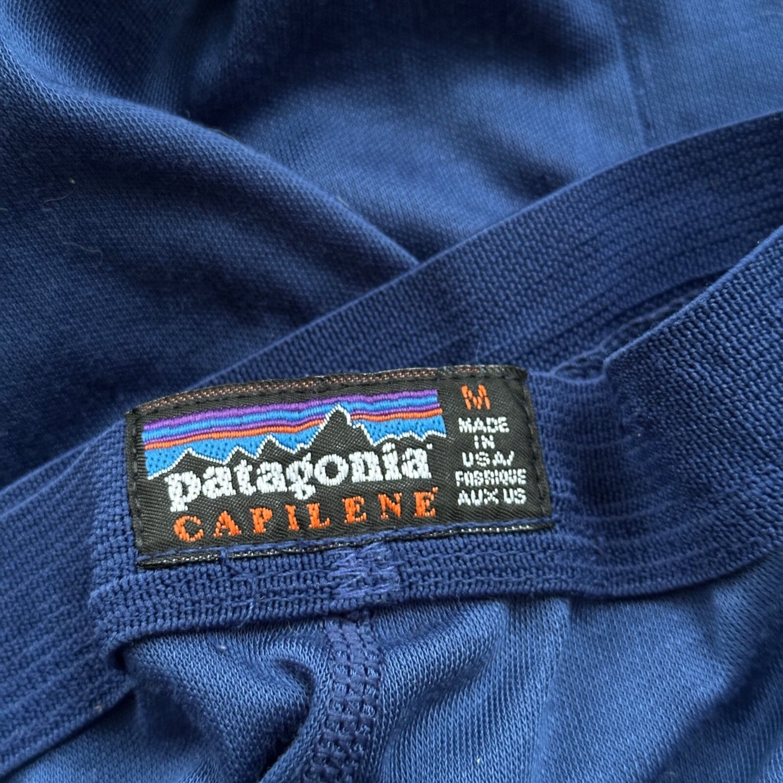Patagonia Capilene Pants Mens Medium Blue USA Lightweight Baselayer Men Ripped