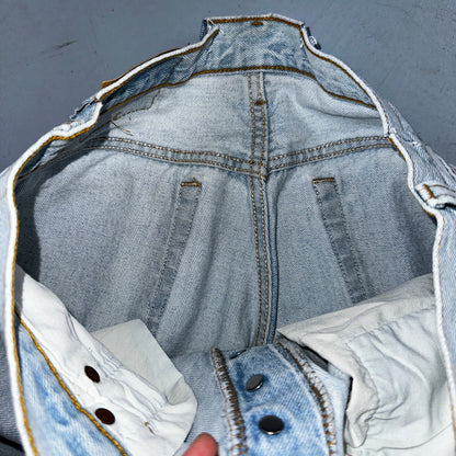 Levis 501 Vintage 90s USA XX Straight Leg Jeans Blue Light Wash 33x34 Act 31x32