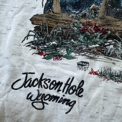 Oneita Blackbears VTG T Shirt 90s Bears Jackson Hole Wyoming Forest Hunting XL