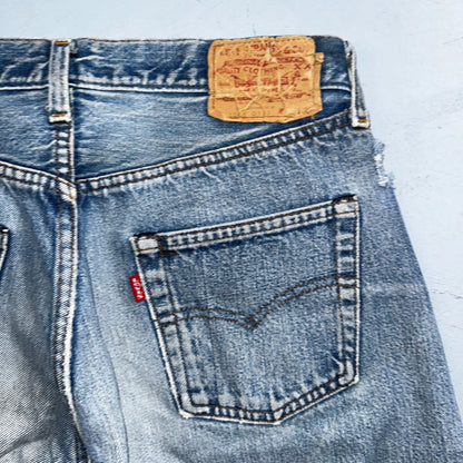 Levis 501 Vintage 80s Redline Selvedge USA XX Jeans Light Wash Capri Act 30x25
