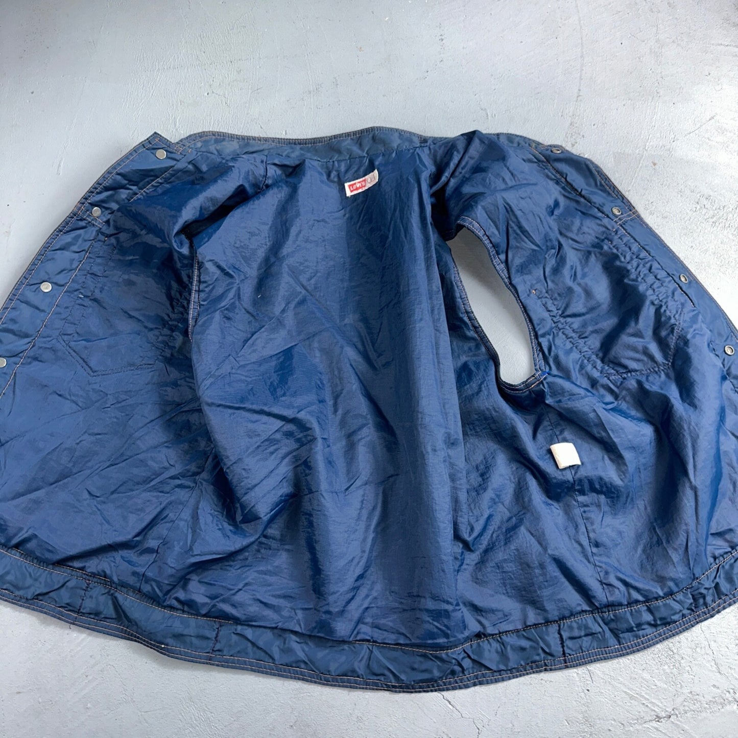 Levis VTG Vest Blue Nylon Jacket Orange Tab 1980s 80s Type 3 Warm Up Rare