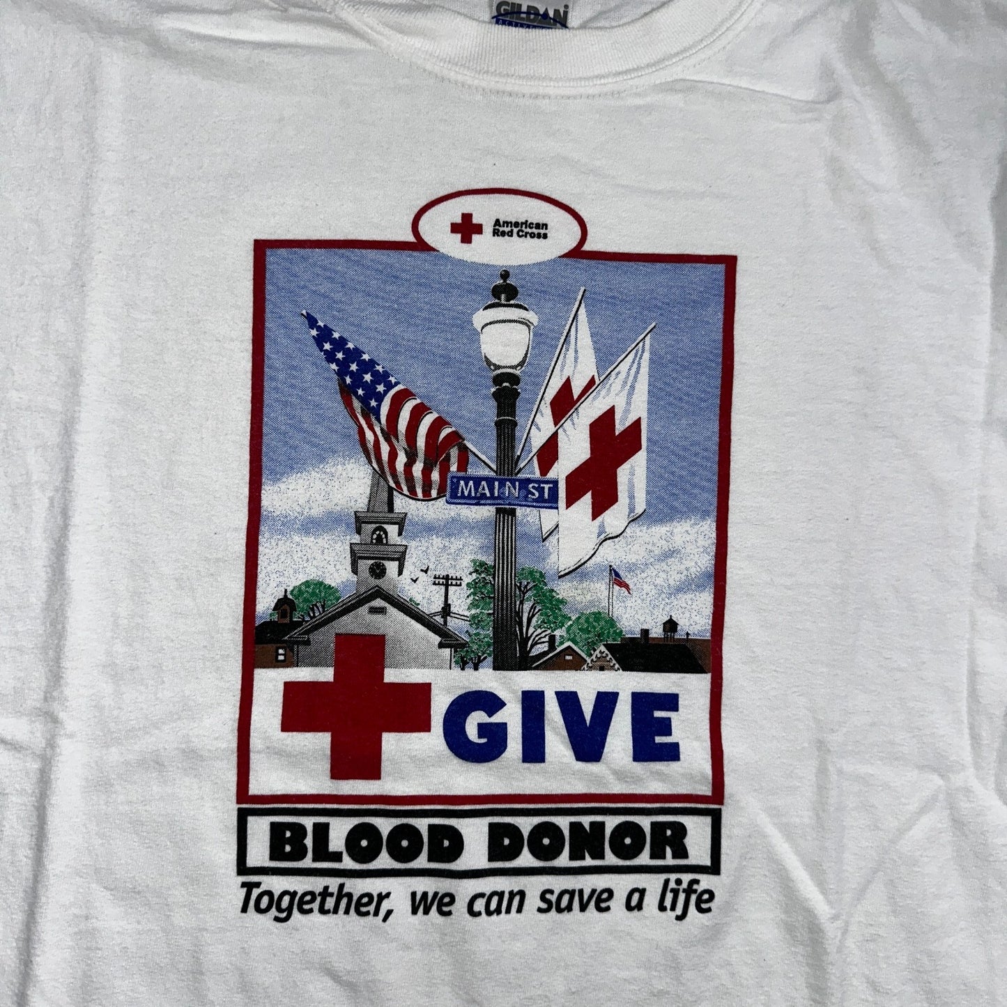 Give Blood American Red Cross VTG T Shirt Donation Love People Hospital
