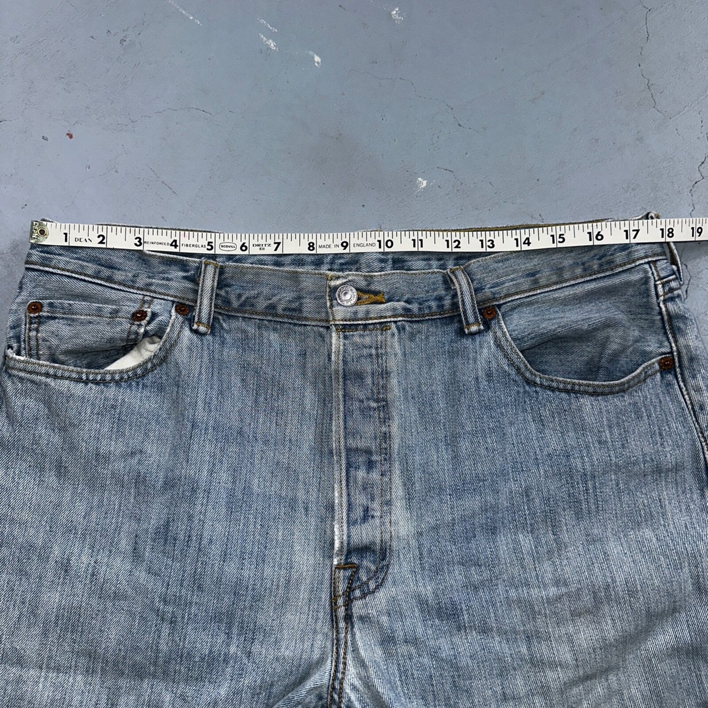 Levis 501 Vintage Y2K XX Straight Leg Jeans 36x30 Light Wash 2000s Act 35x29