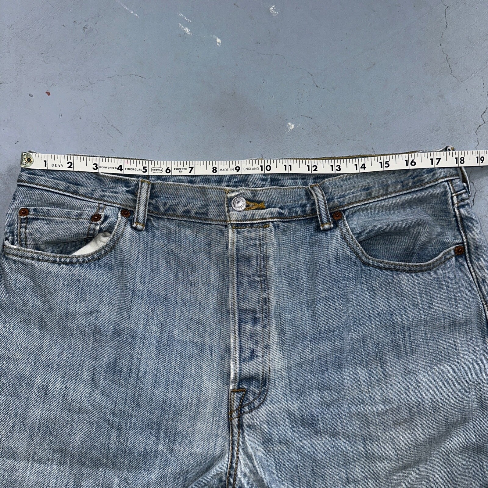 Levis 501 Vintage Y2K XX Straight Leg Jeans 36x30 Light Wash 2000s Act 35x29