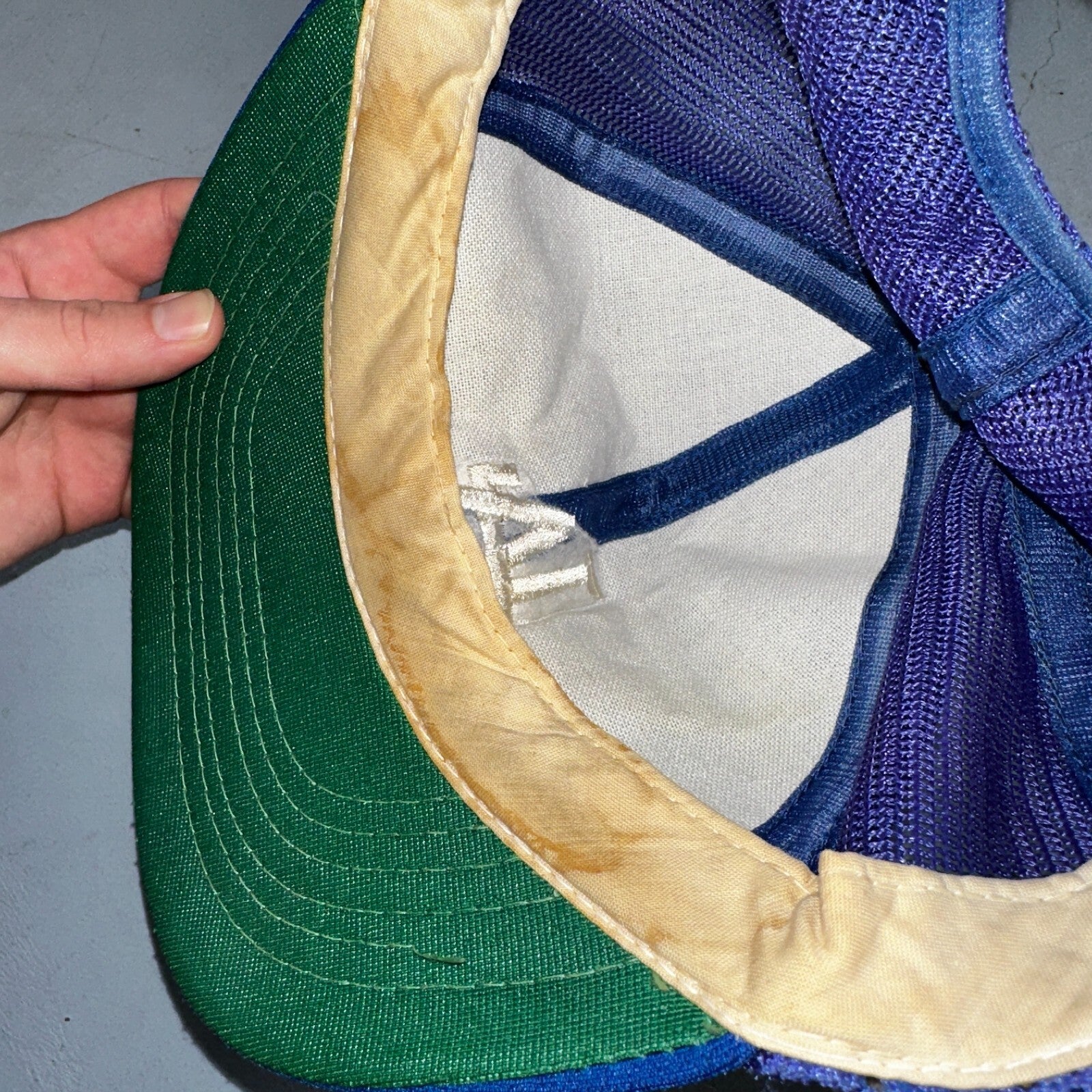 Los Angeles Dodgers VTG Hat Cap Snapback 80s MLB Mesh Green Trucker Blue LA