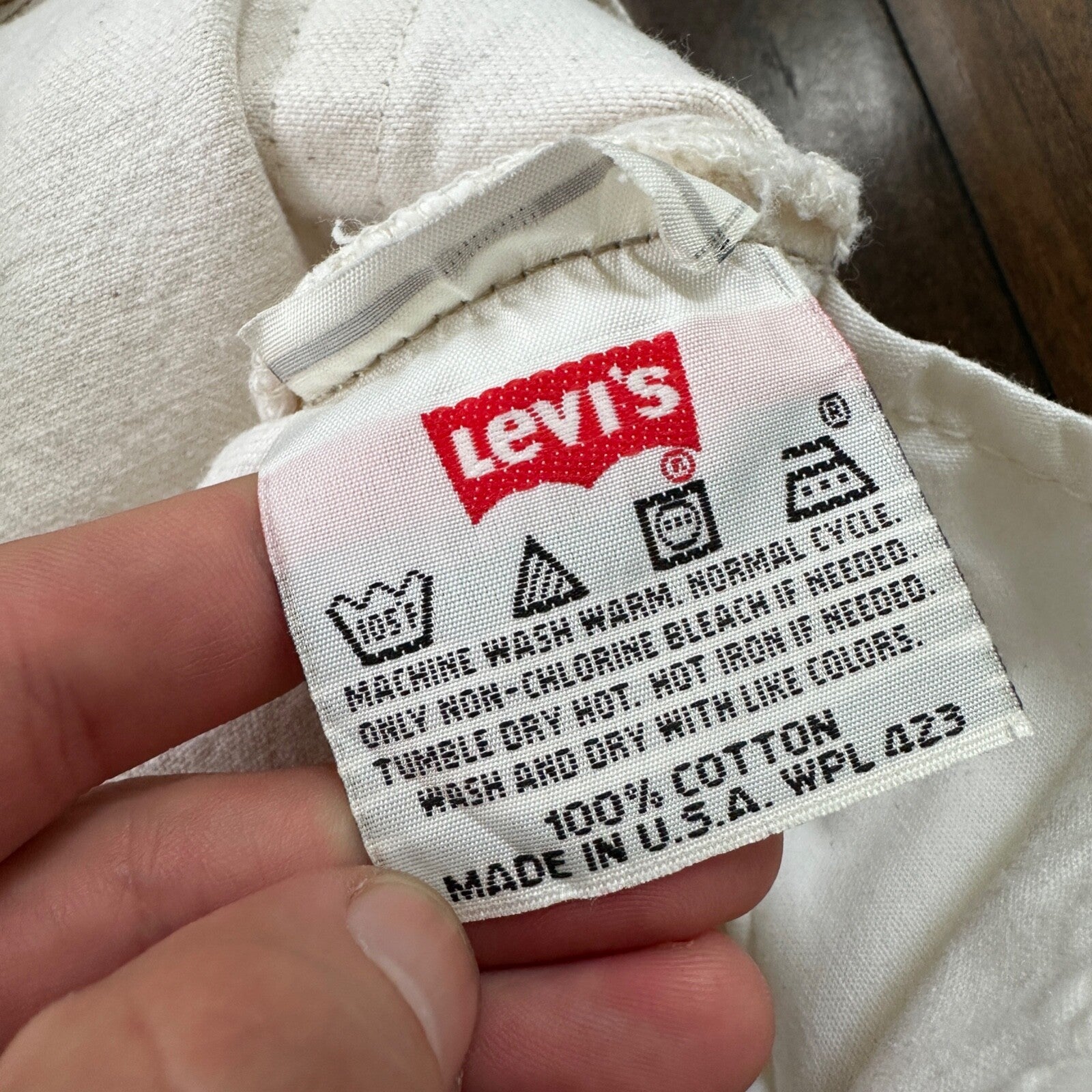 VTG 90s Levis 501 Button Fly 36x32 USA Tag Jeans Straight White XX Act 32x31