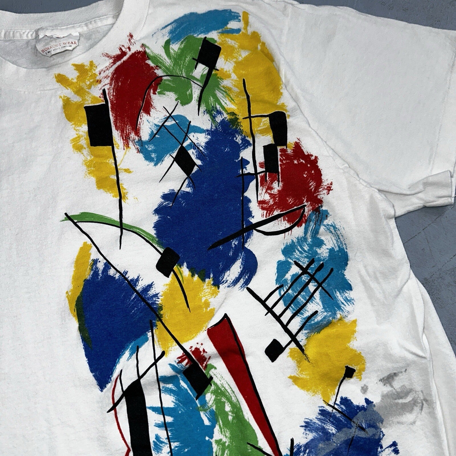 Mickey Mouse Vintage T Shirt Single Stitch 90s Paint Brush Abstract Graphic Cool