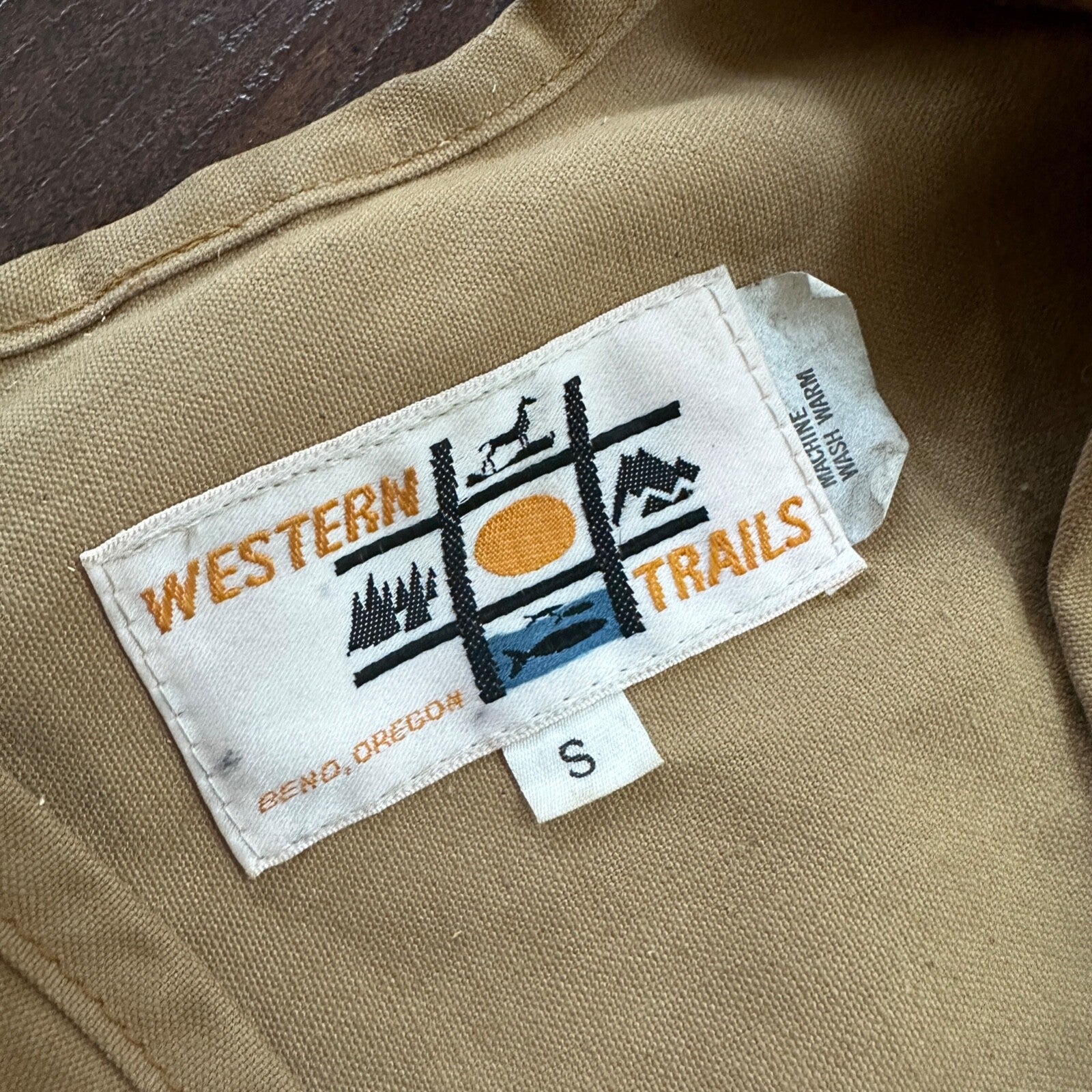 Vintage 1960s 60s Western Trails Gold Fishing Camping Vest Rockabilly Hunting