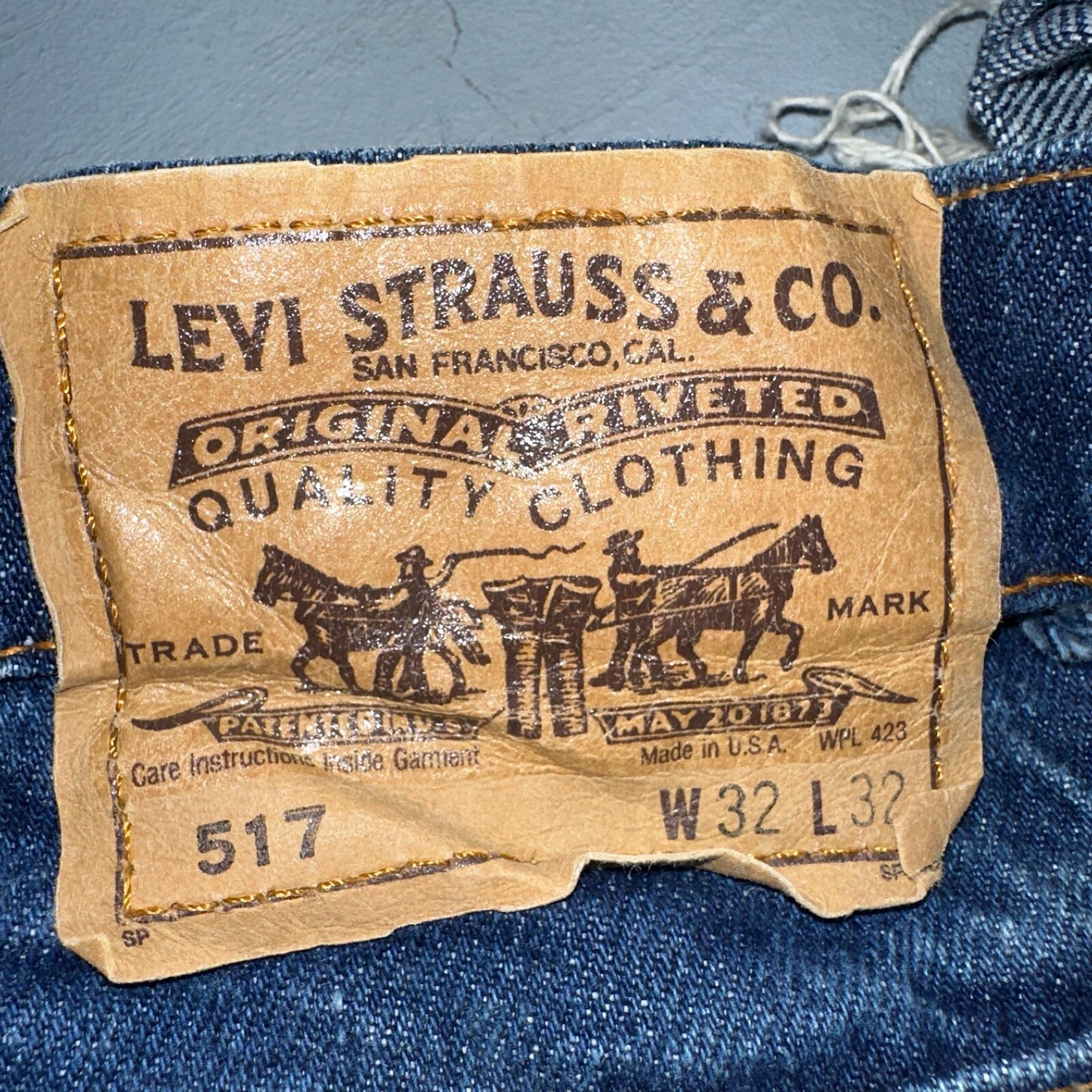 Levis 517 Vintage 90s USA Orange Tab Bootcut Flare Blue Worn Jeans Thrash 32x32